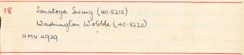 Scan of handwritten track details