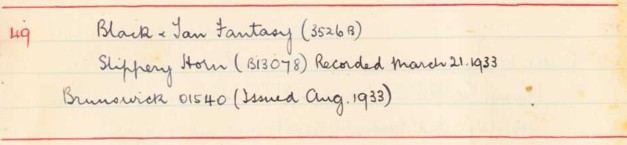 Scan of handwritten track details