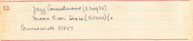 Scan of handwritten track details