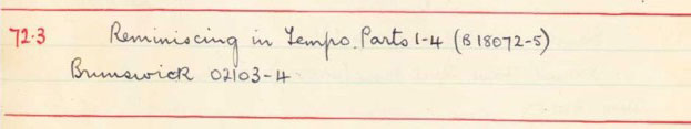 Scan of handwritten track details