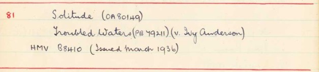 Scan of handwritten track details
