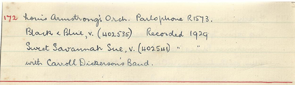 Scan of handwritten track details