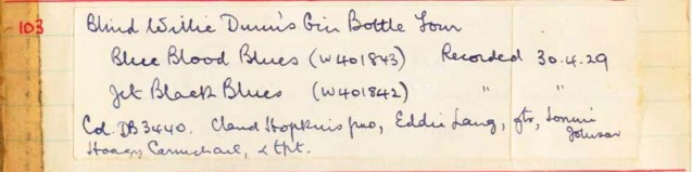 Scan of handwritten track details