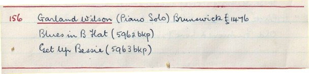 Scan of handwritten track details
